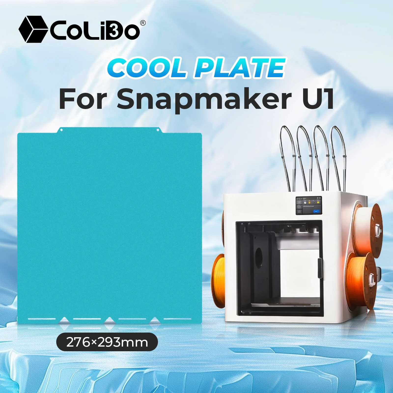 Фото Для Snapmaker U1 270x270 мм Холодная печатная пластина PLA PETG с двусторонней адгезией для первого слоя для 3D-принтера U1, аксессуары №3