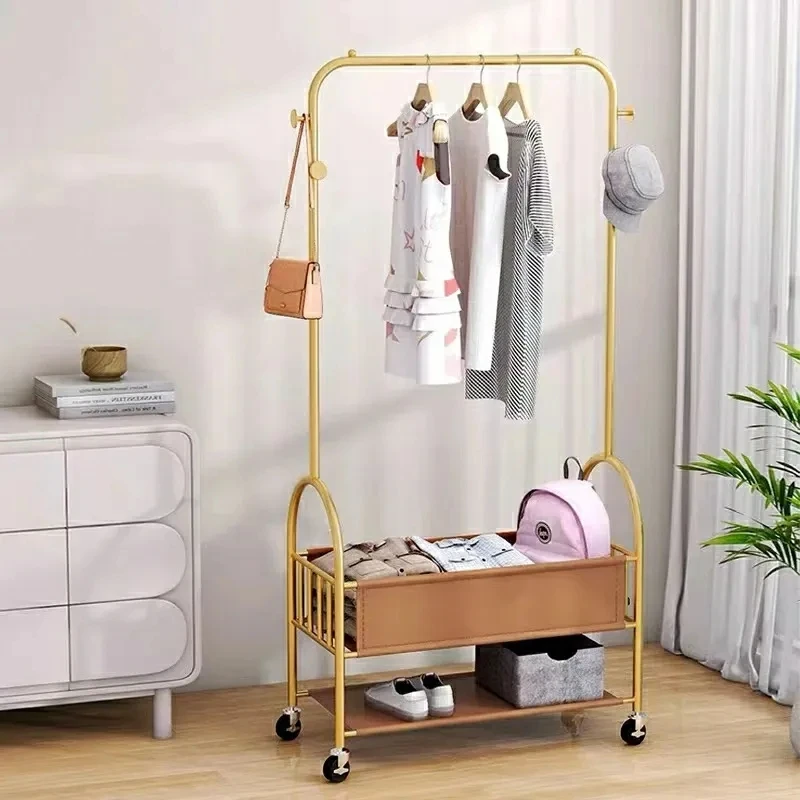 

Wheels Golden Black Clothes Rack Place Saving Minimalist Hotel Shop Clothes Rack Indoor Nordic Burro Ropa Perchero Furniture