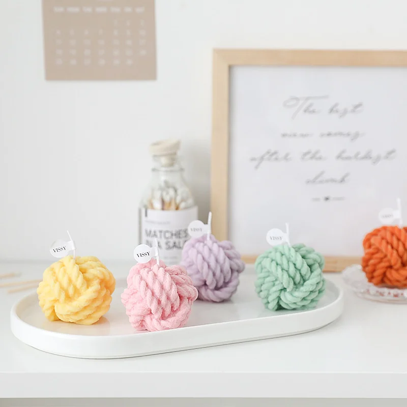 

Creative DIY Small Woolen Scented Candles Handmade Aromatherapy Souvenir Photo Props Woolen Candles Candle Wax Candle Decor