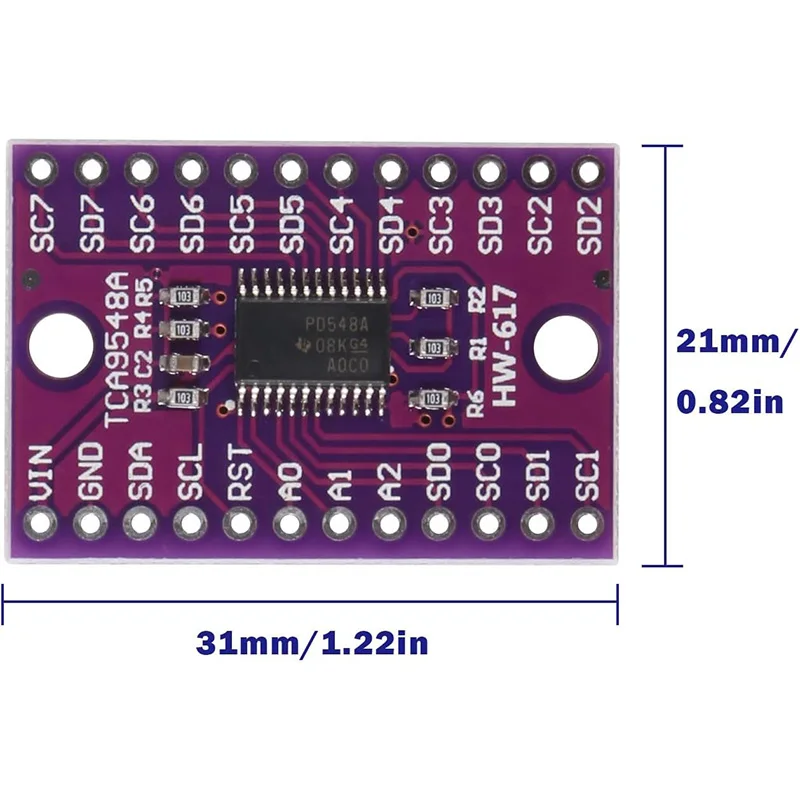TCA9548A 1--8 8-контактный I2C 8-канальная многоканальная плата расширения Модуль IIC