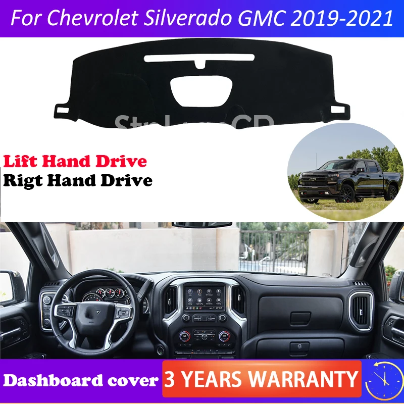 

For Chevrolet Silverado GMC Sierra HD 1500 2500 3500 2019-21 Anti-Slip Mat Dashboard Cover Pad Sunshade Dashmat Car Accessories