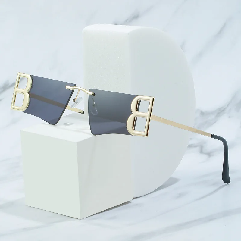 

New Fashion Funny Sunglasses Rimless Men Metal Fashion Square Sun Glasses for Women Gradient Lens Frameless Uv400