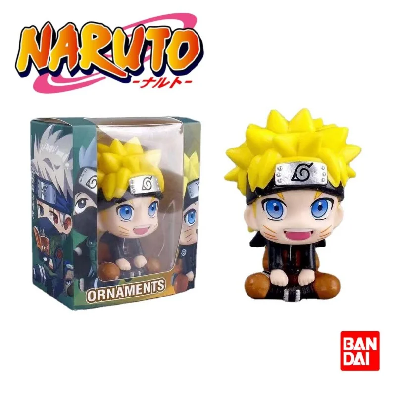 

Bandai Genuine Naruto anime surrounding Q version sitting posture Kakashi Naruto hand-run doll cartoon toy decoration collection
