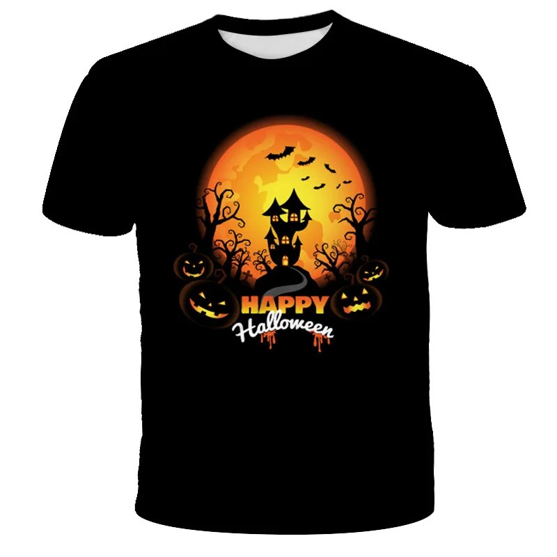 

2023 New Boy Girl Cool 3D Skull Graphic T Shirts Men Horror Printed T-Shirt Clothing Casual Short Sleeve Child Size Tee Tops