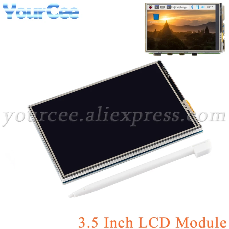 

3.5" 3.5 inch HD Resistive Touch Screen LCD Display Module 480X320 Full Range with Fan Interface for Raspberry Pi 4B/3B+/3B/2B