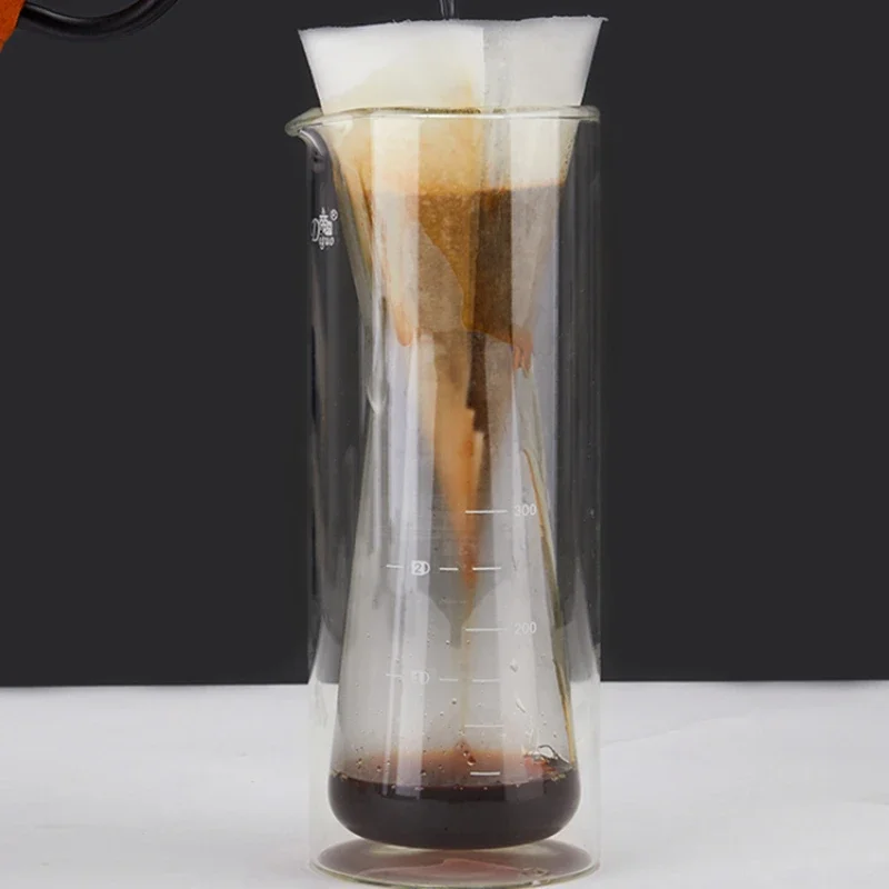 Фильтровальная бумага для ручной стирки 70 градусов Двухслойное стекло кофейник