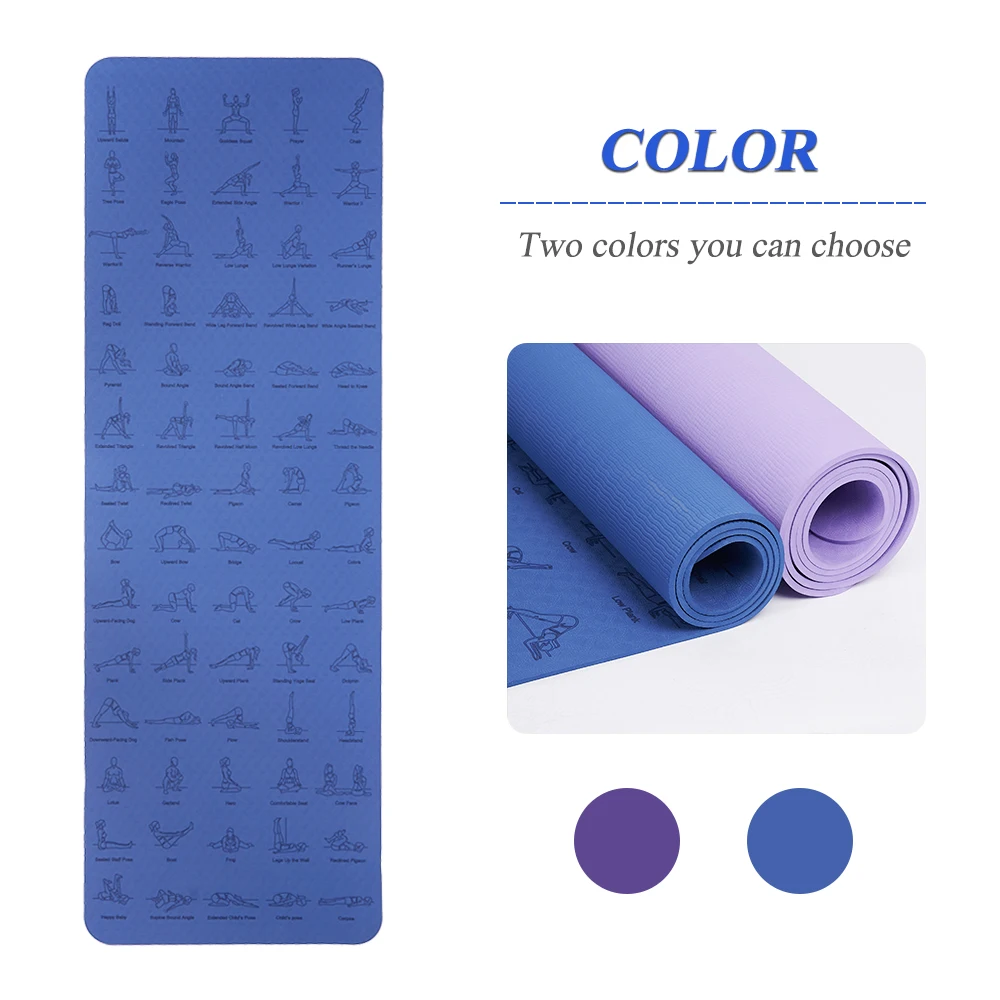 

TPE Yoga Mat Anti-skid Sports Fitness Mat For Exercise Yoga And Pilates Gymnastics Mat Fitness Equipment 183cm*61cm