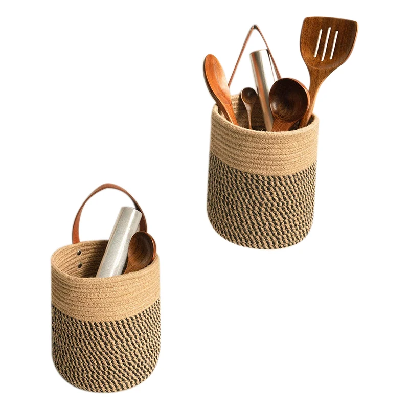 

Подвесная корзина, плетеная корзина из конопли, корзина для цветов, плетеная корзина, корзина для хранения ручной работы из джута, декор для ...