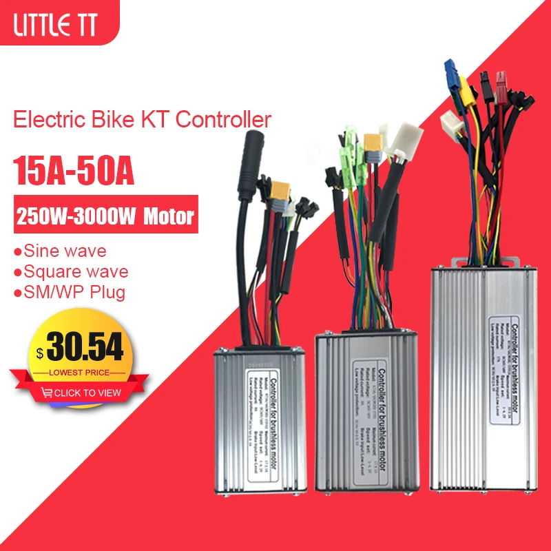 KT Ebike Controller 36V 250W 48V 500W 750W 1000W 1500W Brushless Electric Bicycle Controller For Electric Bike Conversion Kit