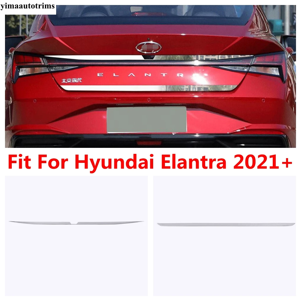Rear Tail Door Strip Tailgate Trunk Decoration Cover Trim For Hyundai Elantra 2021-2023 Stainless Steel Accessories Exterior Kit Rear Tail Door Strip Tailgate Trunk Decoration Cover Trim For Hyundai Elantra 2021-2023 Stainless Steel Accessories Exterior Kit