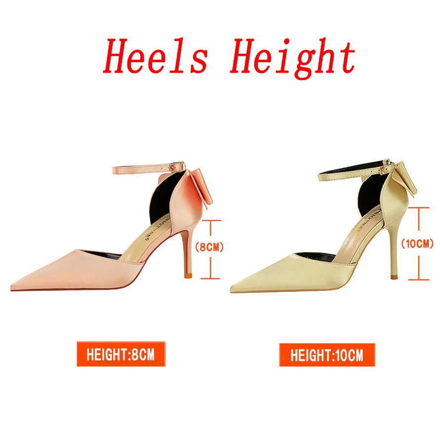 Women Middle Heels Summer 8cm 10cm High Heels Elegant Sandals Lady Silk Wedding Low Heels Bow Sandles Burgundy Bigtree Shoes images - 6