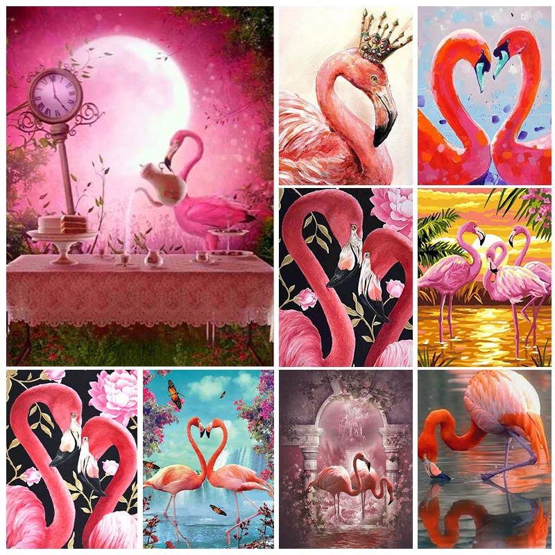 

5D DIY Diamond Painting Heart Shaped Animal Flamingo Embroidery Mosaic Craft Picture Full Drill Cross Stitch Kit Home Decor Gift
