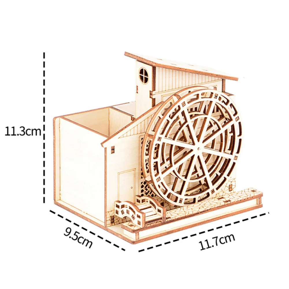 

Waterwheel House Music Boxes DIY Educational Clockwork Music Box Pen Holder Christmas Gift Birthday Gift Party Decoration