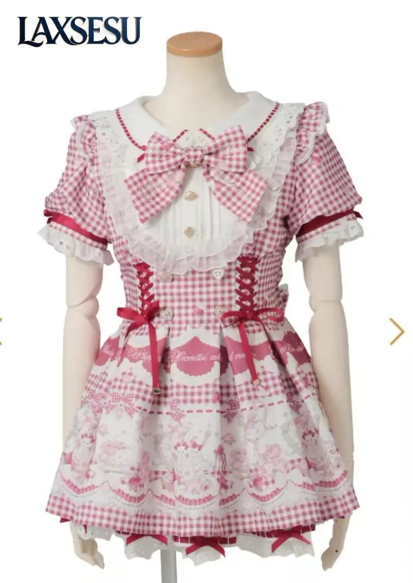 Фото Новинка: Комплект Liz Suit Princess Lolita для девочек, короткое платье с юбкой, японский стиль, 2-х предметный комплект для женщин, летний вариант. №4