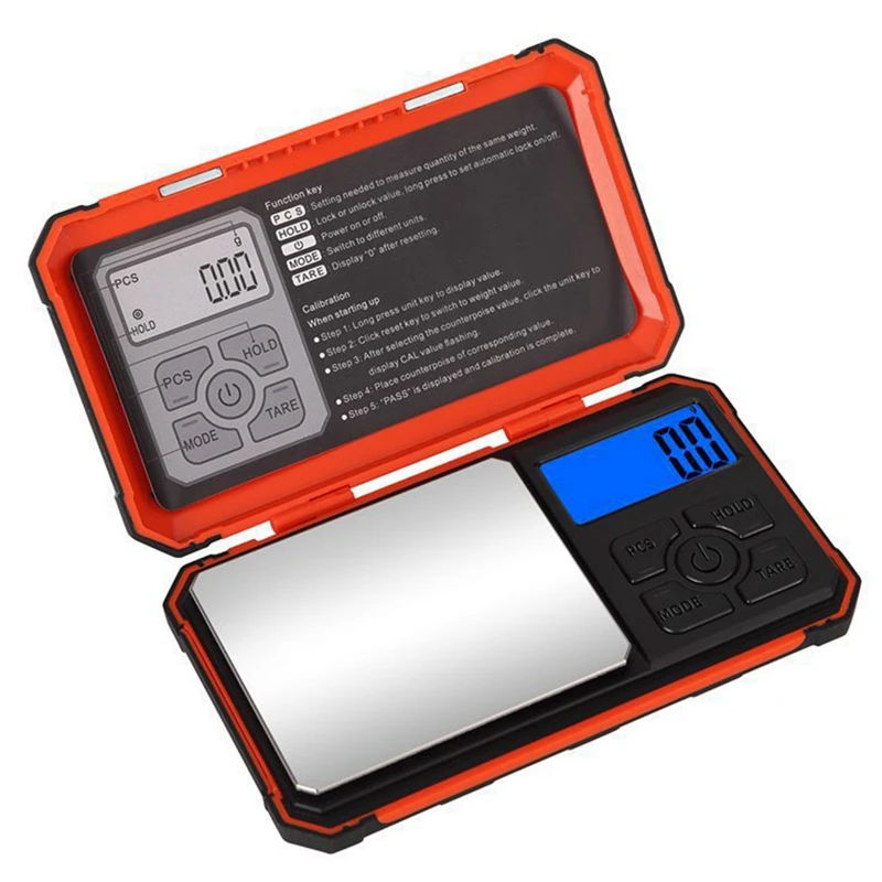 

AT35 500G/0.01G High Precision Electronic Balance Scale LCD Display Backlight Jewelry Lipstick Making Weighing Pocket Scale
