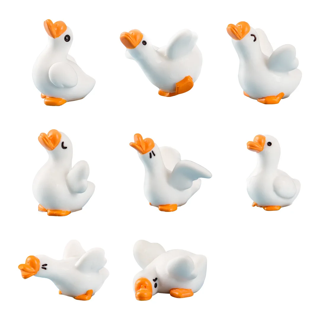 

Фигурки утки из смолы Quackers из 6 упаковок, мультяшный декор для приборной панели автомобиля и рабочего стола, набор украшений с забавным гусем
