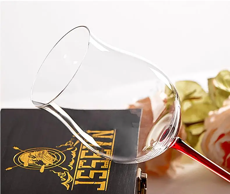 Бокал для красного вина хрустальный бокал тюльпан Бордо бордовый