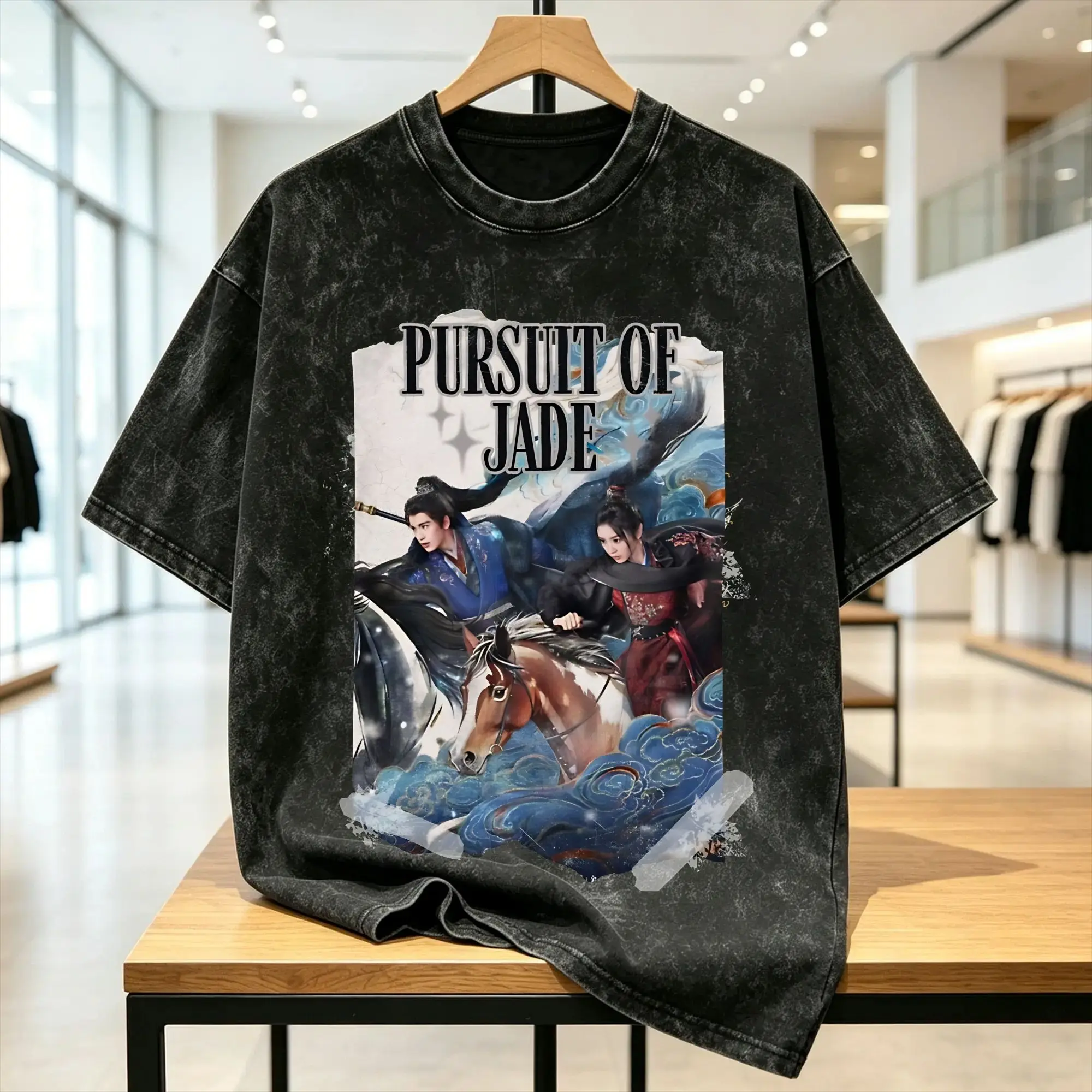Фото Футболка Pursuit of Jade Zhu Yu для мужчин, забавная футболка из чистого хлопка с круглым воротником и короткими рукавами, подарочная одежда №1