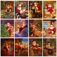 ruopoty modern painting by numbers picture drawing canvas painting christmas santa clause coloring by number home decors gift