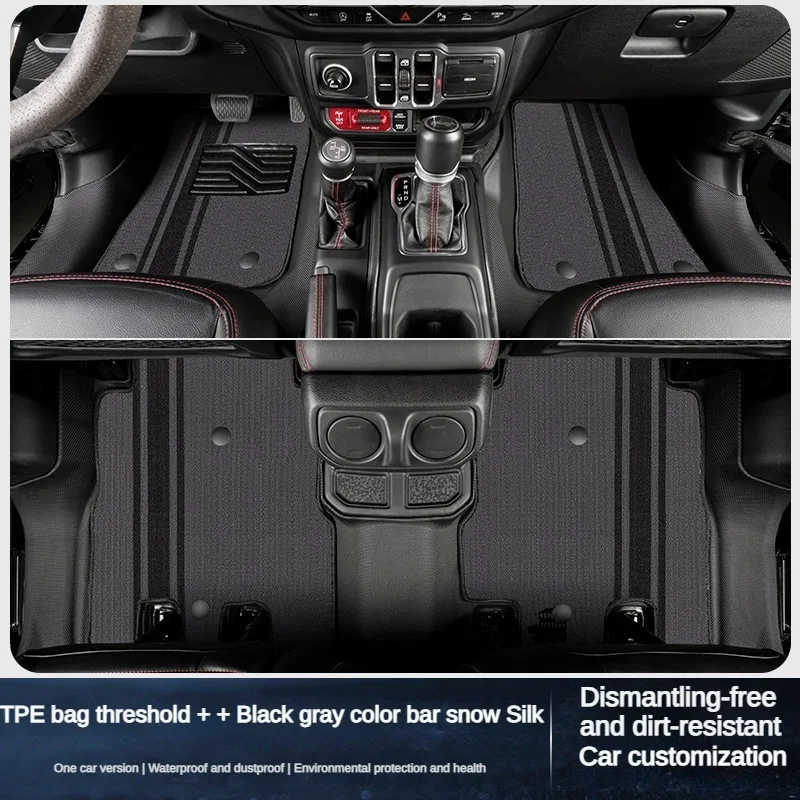 

Коврики TPE для JEEP WRANGLER 2011-2024 ICEV, гибридные водонепроницаемые противоскользящие аксессуары на заказ, всепогодные аксессуары с полным покрытием