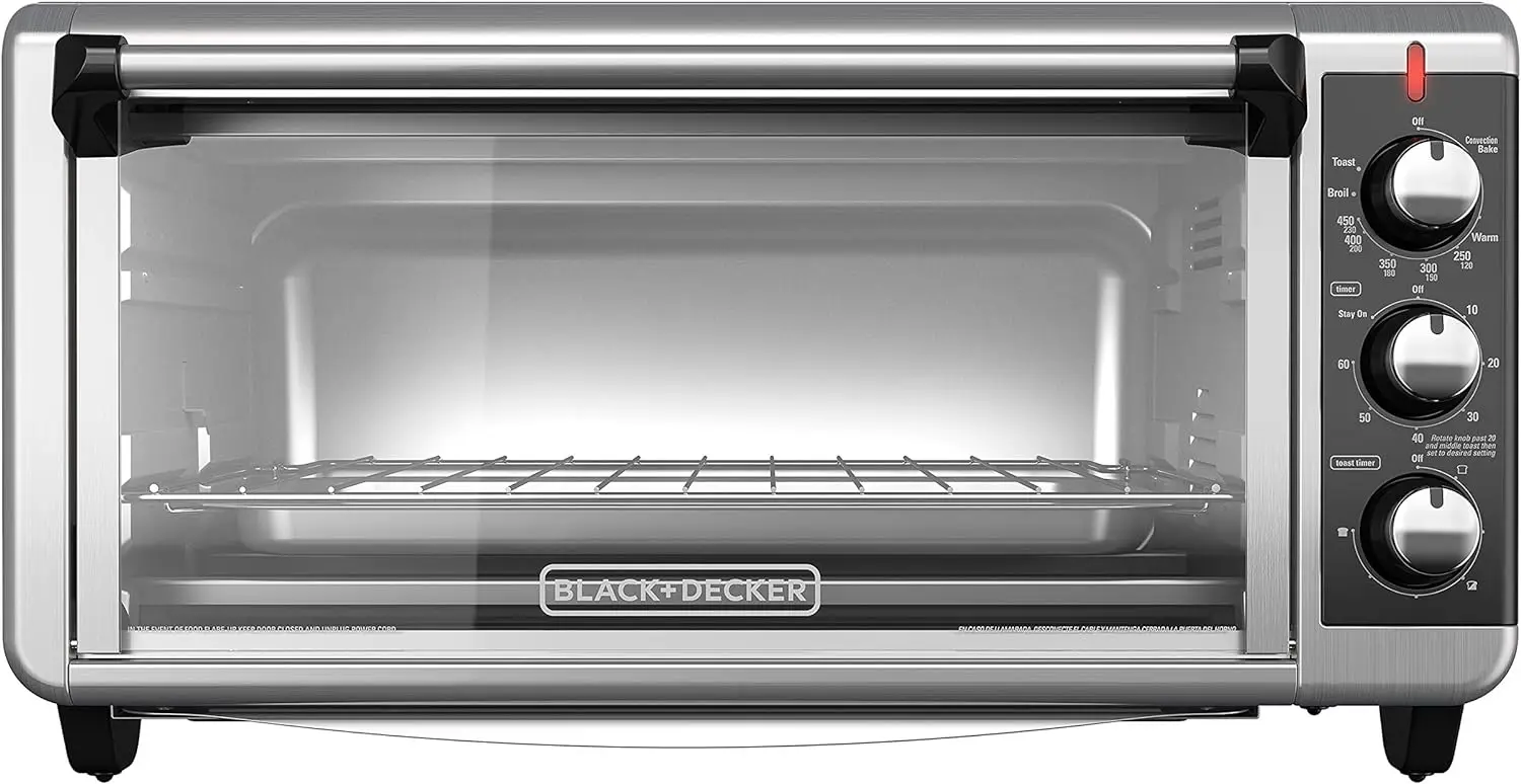 

8-Slice Extra Wide Convection Countertop Toaster Oven, Includes Bake Pan, Broil & Toasting , Stainless Steel/Black