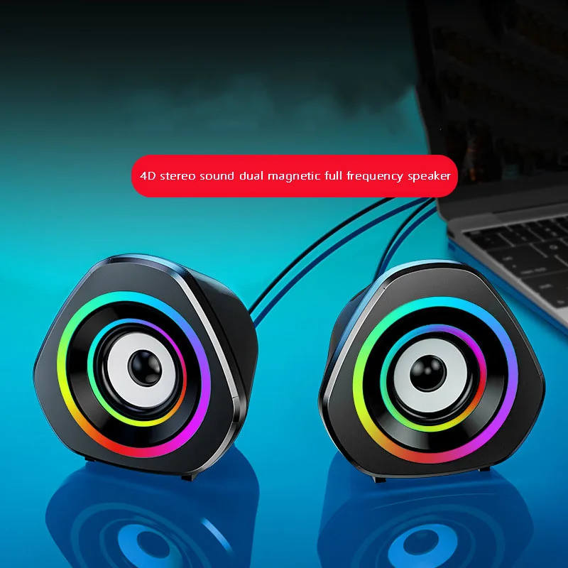 Динамики Bluetooth 5.0 360-градусный звук Hi-Fi с Rgb-подсветкой динамики питанием от USB для