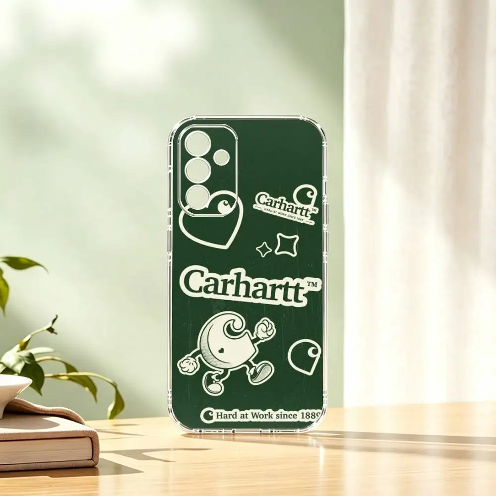 Модный чехол для телефона с логотипом C-Carhartt для Samsung A10,12,20,21S,30,31,40,50,51,52,70,71, прозрачный чехол (art.: 3920db762e471) - 3920db762e471