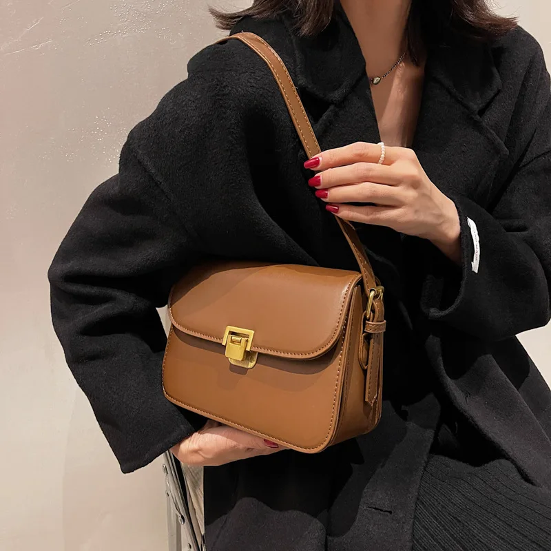

Vintage Woman Shoulder Crossbody Bag Fashion Female Tote Bag Pu Leather Zipper Luxury Handbags Women Bags Designer Purse Bolsas