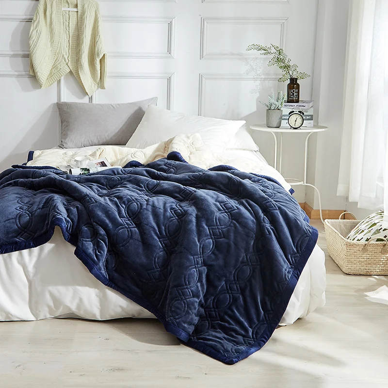 

Thick Duvet Winter Coral Fleece Bed Cover Blanket Flannel Single Student Dormitory Spring and Autumn