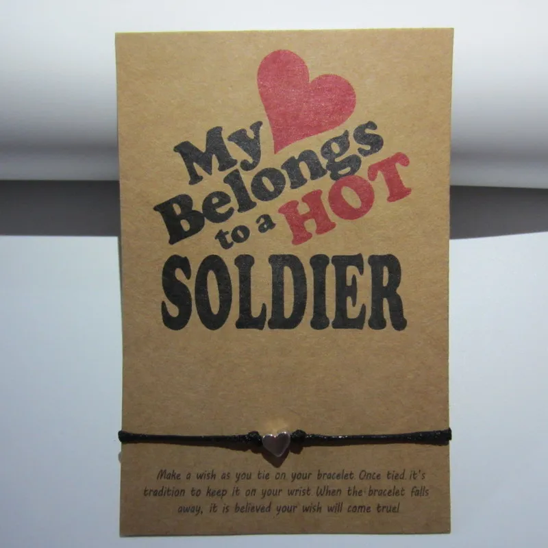 

Handmade my heart belongs to a soldier Charm Fashion Bracelets Friendship Couple Lover Bracelets Kit Unisex