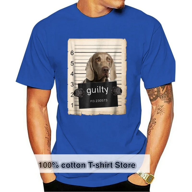 

2019 модная мужская футболка собака Веймаранер Mug Shot Bad Dog shirt