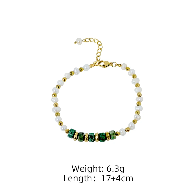 Женский браслет из бусин с натуральным пресноводным жемчугом