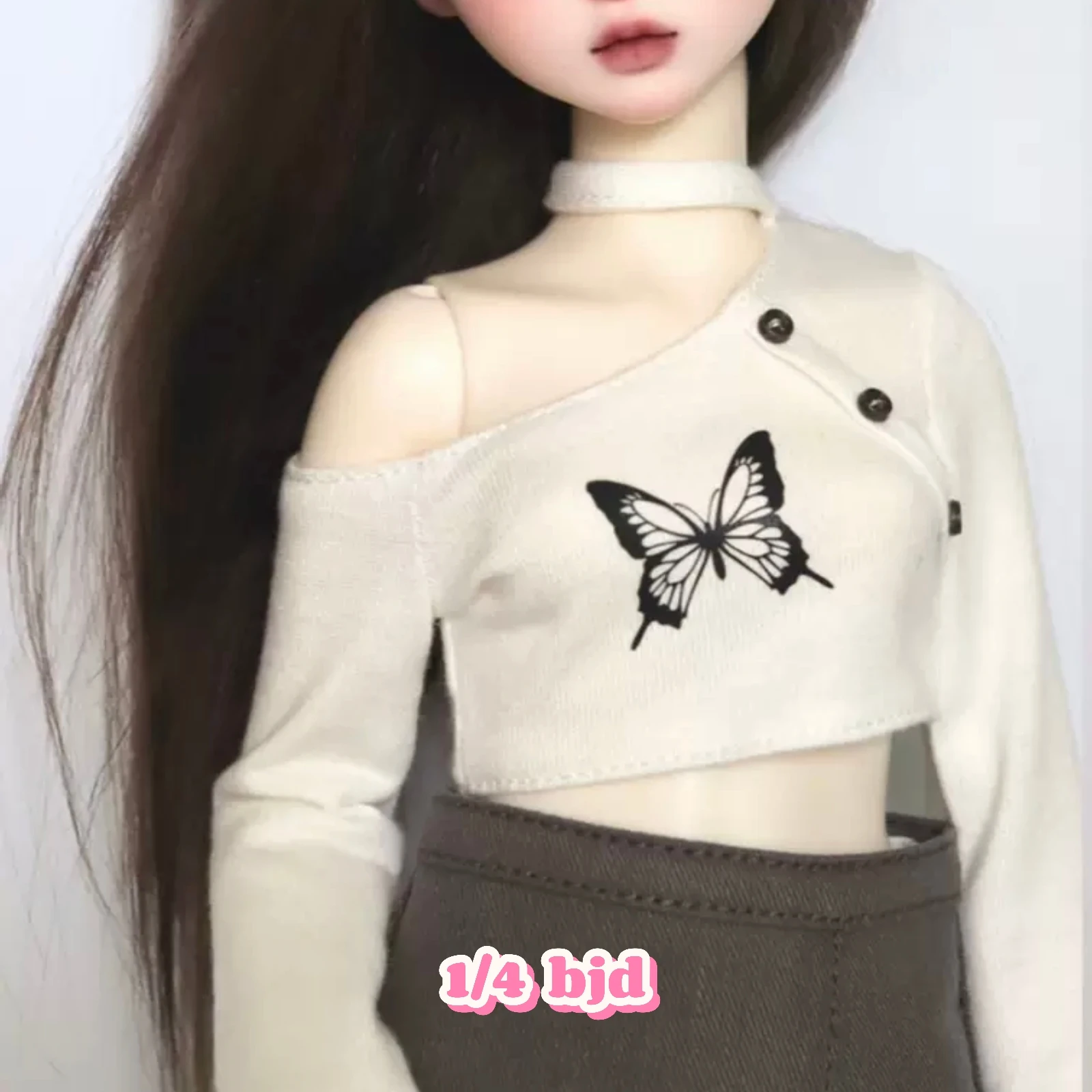 Фото Одежда для кукол BJD (1/4 BJD) Одежда для малышей Блузка с открытыми плечами и лямкой-бабочкой на шее Блузка с открытыми штанинами Юбка с короткими штанинами №5