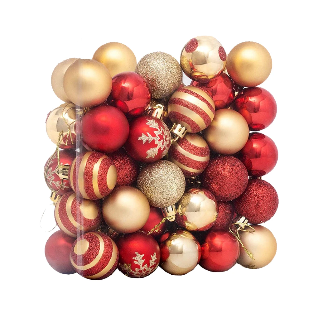 

Набор из 50 рождественских шаров, праздничные украшения, многоразовые декоративные украшения для вечерние в помещении и на улице, декоратив...