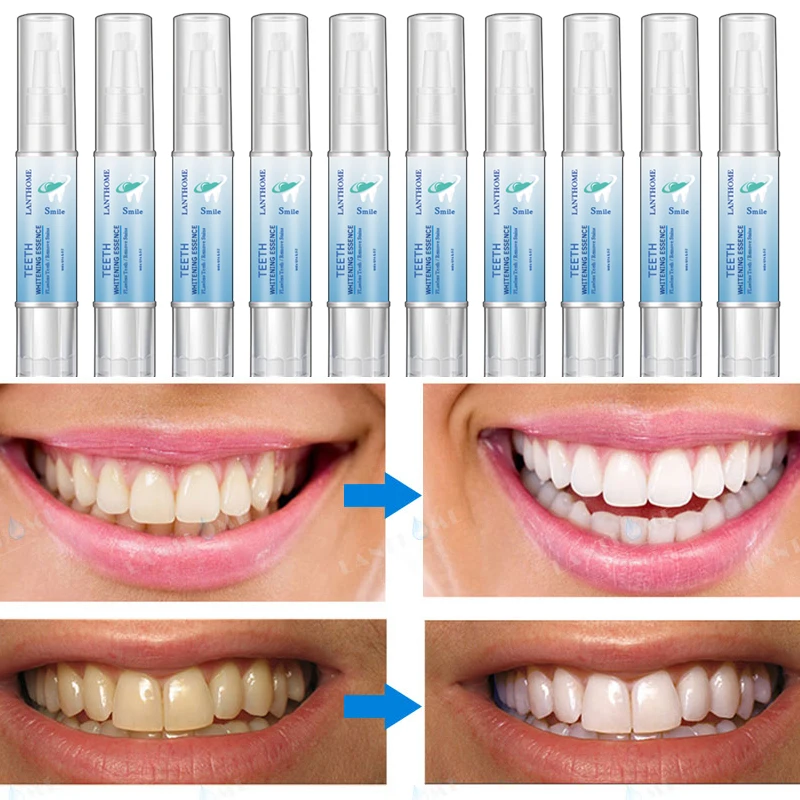 

10 Pcs Professional Lanthome Fast Teeth Whitening Pen Travel-Friendly Stain Remover 4ML Brighten Toothpaste No Sensitivity