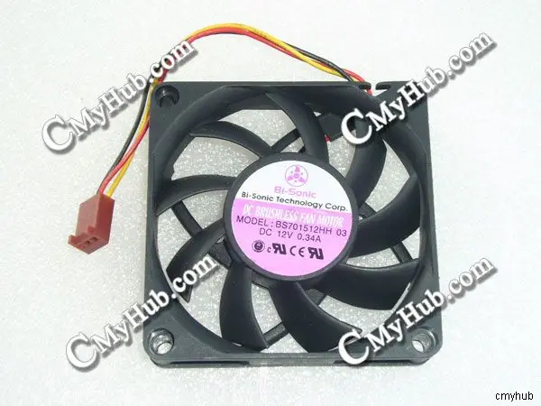 Охлаждающий вентилятор для BI-SONIC BS701512HH 03 DC12V 0,34A 7015 7 см 70 мм 70X70X15 мм 3-контактный охлаждающий вентилятор (art.: 3920ce46caab2) - 3920ce46caab2