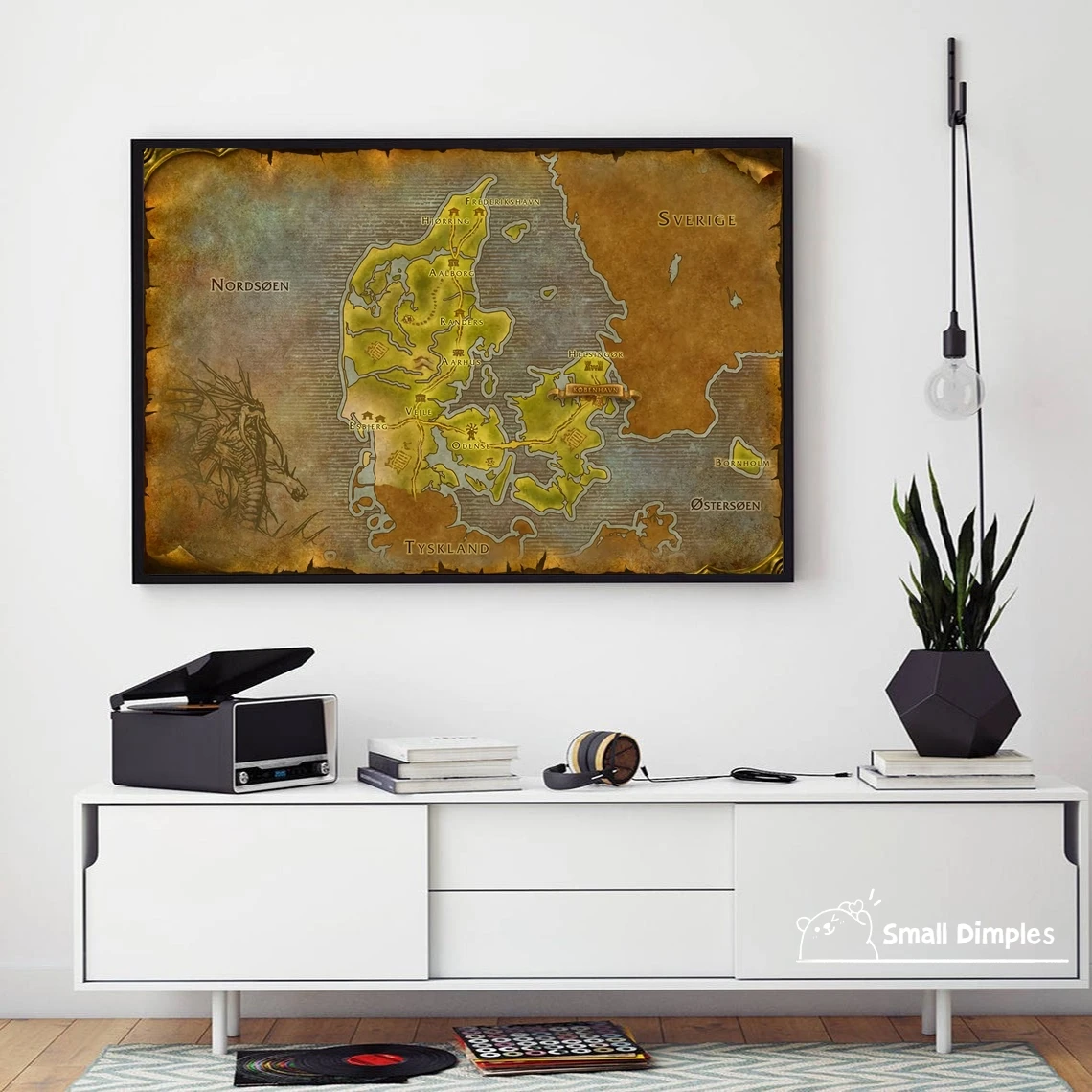 Карта мира по Warcraft Azeroth игровой плакат холст Художественная печать украшение для