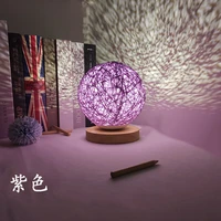 solid wood rattan ball light led dimming night light starry sky table lamp bedside charging dimmable night light gift light