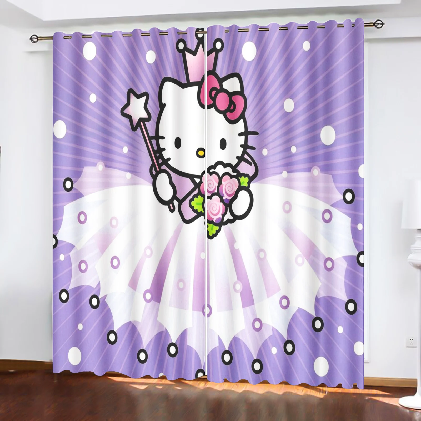 Holle Kitty Балконная ширма Гостиная Спальня Плотные шторы 100% полиэстер Домашний