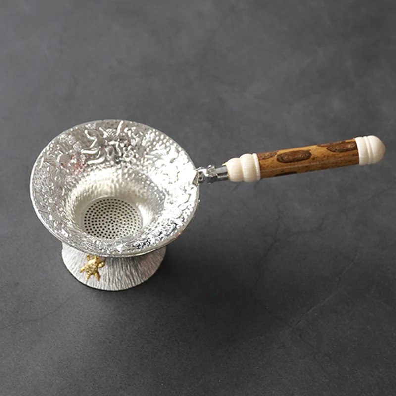

tin tea strainers with holder handmade tea accessories