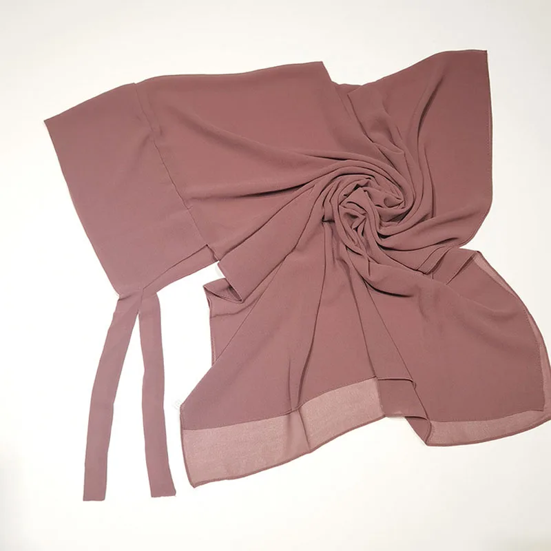 Fashion Chiffon Jersey Hijabs Long Muslim Shawl Plain Soft Turban Tie Head Wraps For Women Headscarves Hijab Africa Headband