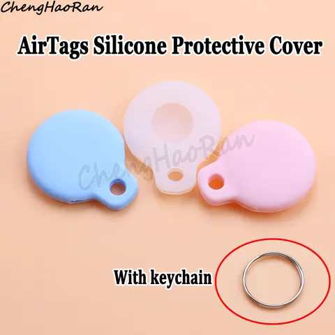 1 шт. силиконовый чехол для AirTags Tracker Locator, защитный чехол с брелком для защиты от потери устройства, умные аксессуары, защита Im Pacting