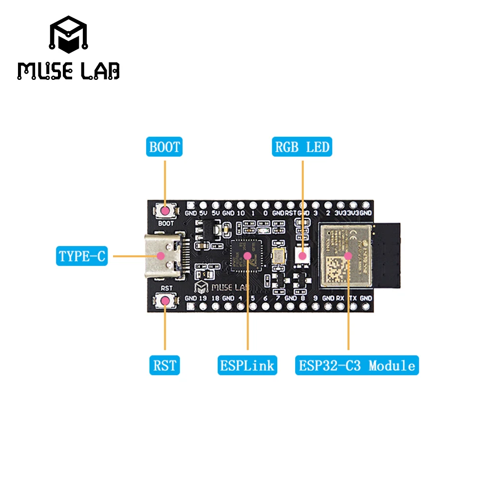 NanoESP32-C3 Щедрый Bord RISC-V ESP32-C3 Модуль Wi-Fi/BLE ESPRESSIF IOT