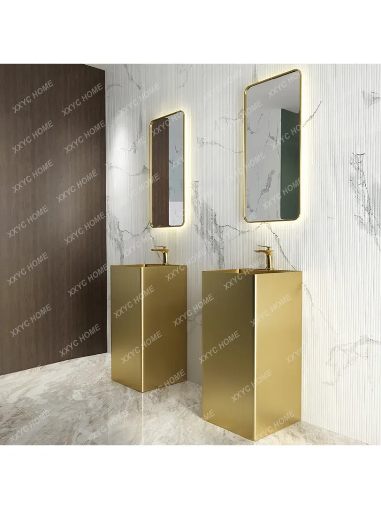 Уличная Золотая раковина из нержавеющей стали умывальник для пола