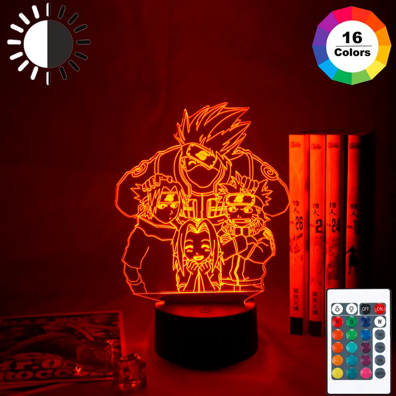 

Светодиодный ночсветильник «Наруто», Сенсорная лампа с мультяшным рисунком для детей, аниме японская манга, дружба, комикс, ночсветильник, ...