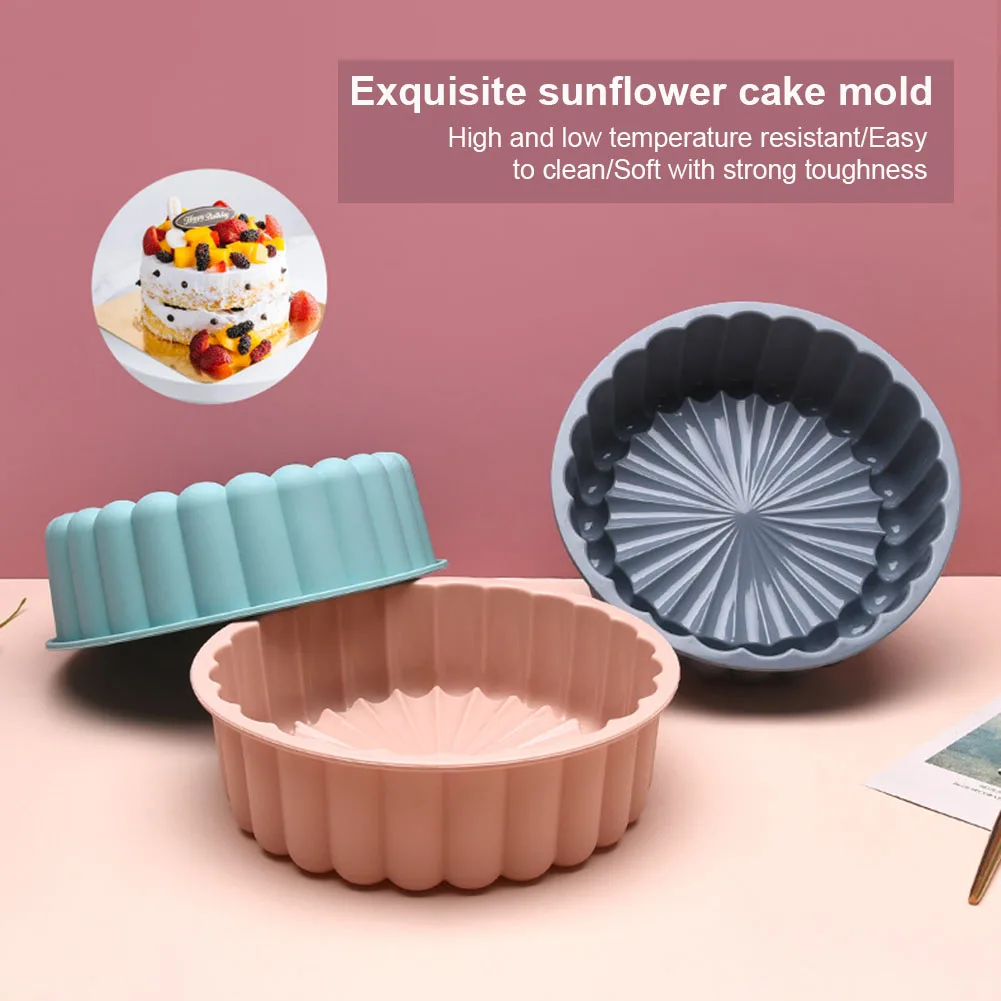 

Round Silicone Cake Mold Heat Resistant Reusable Cake Pan Non-Stick Baking Mold for Cake Bread Kitchen Cooking Accessories