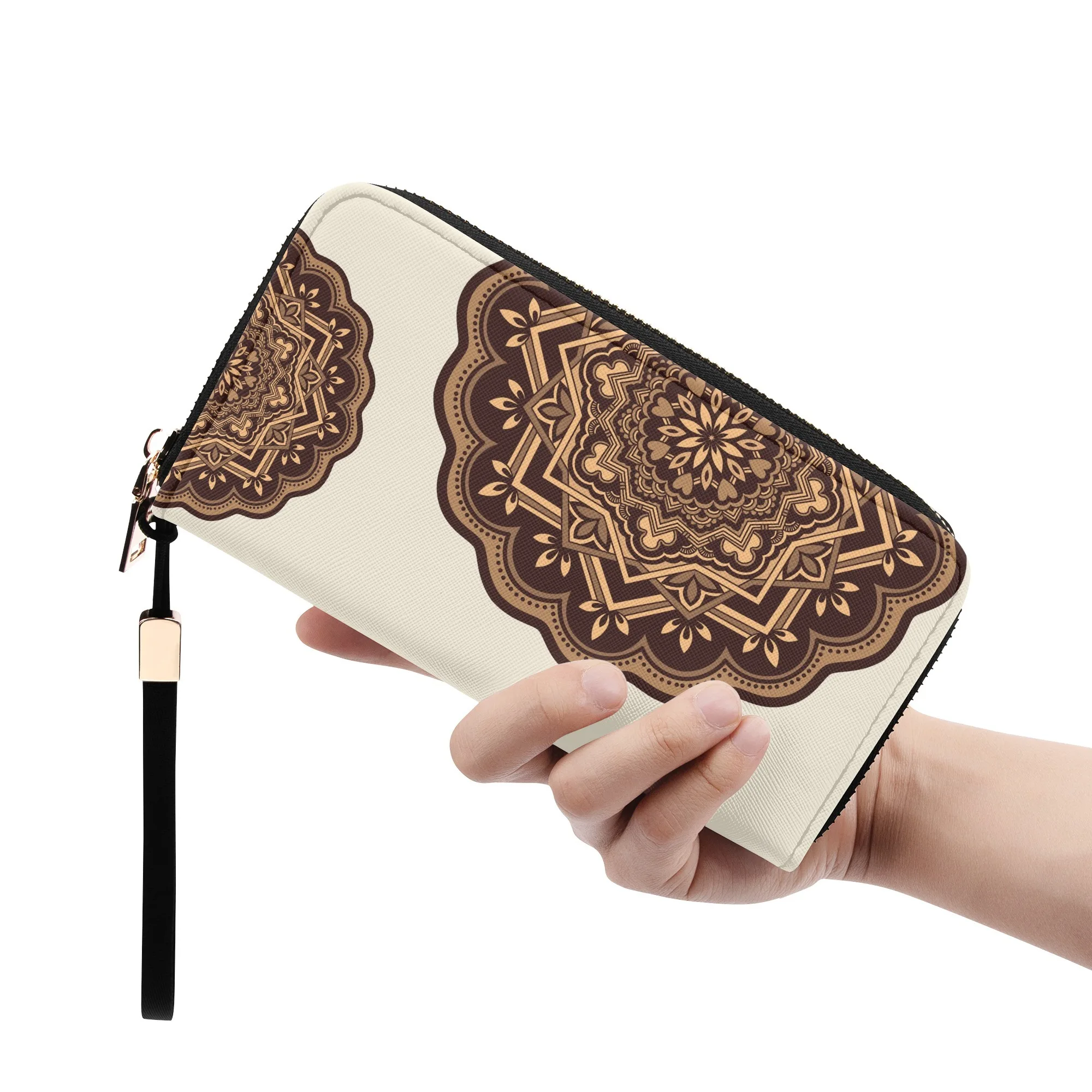 

Geometric Mandala Print Fashion Vegan Leather Long Women Wallets High Quality Card Holder Money Purse For Everyday Use