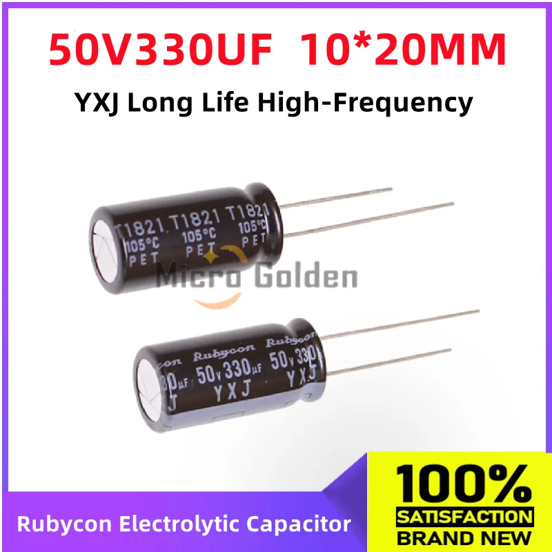 

10pcs) Rubycon Imported Electrolytic Capacitor 50V330UF 10X20MM Japanese Ruby YXJ Long Life High-Frequency capacitance 330UF 50V
