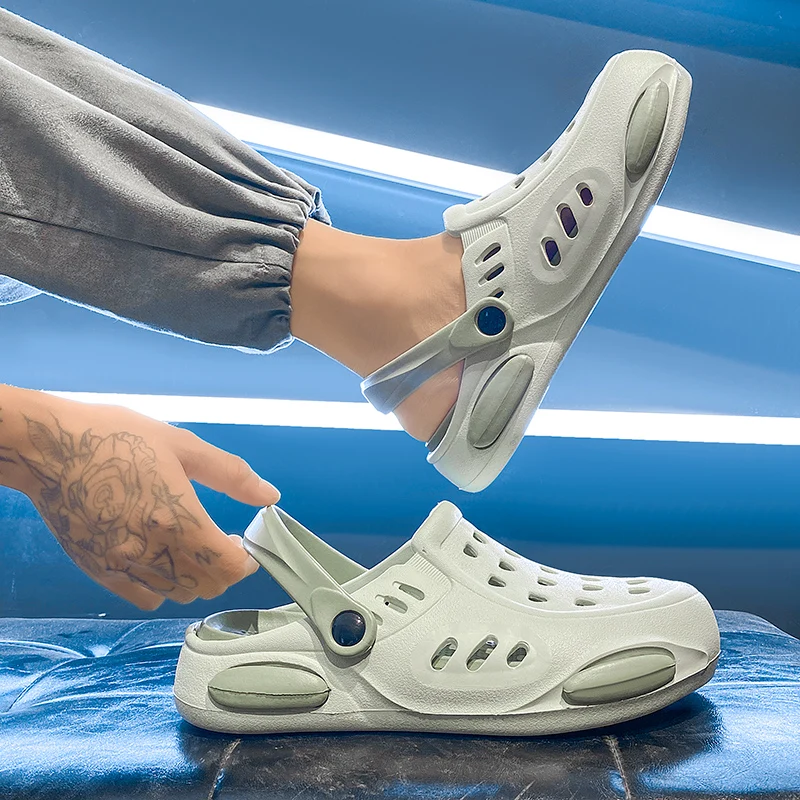 Сланцы мужские из ЭВА повседневные сандалии на толстой подошве прочные пляжные