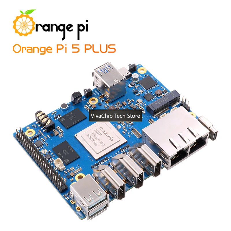 Фото VivaChip TechOrange Pi 5 Plus 8GB V1.5.1 Одноплатный компьютер RK3588 с двумя портами Ethernet 2.5G, поддержкой PCIE, ОС Android, Ubuntu, Debian №5